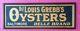 Vintage Framed Sign Advertising Louis Grebbs Belle Brand Oyster Can Baltimore Md