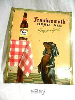 Vintage Frankenmuth Beer-Ale Dog Gone Good Tin Beer Sign 15 1/2 x 13