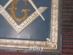 Vintage Freemasons Masonic Lodge Tin Ceiling Tile Painted Sign Freemasonry Big