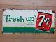 Vintage Fresh Up With 7up Sign Dated 1962 Stout Sign Co Painted Tin Original