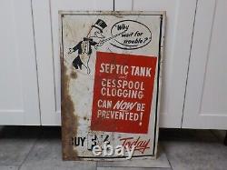 Vintage Fx Septic Tank Cleaner 24 X 16 Construction Home Tin Sign Graphics