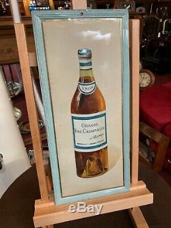 Vintage GRANDE French Cognac Self-Framed Tin Advertising Tin Sign Video