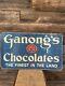 Vintage Ganong's Chocolates Advertising Sign Tin Embossed Sign