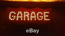 Vintage Garage lighted tin punched sign pre neon not porcelain