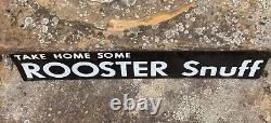 Vintage General Store Rooster Snuff Chew Tobacco Tin Metal Sign 20 X 4