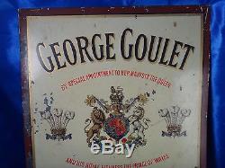 Vintage George Goulet Champagne Reims Tin Sign Lith. Max Cremnitz Paris