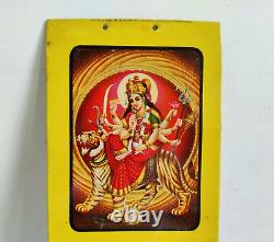 Vintage Goddess Sherawali Durga Graphics Sweety Glucose Biscuit Tin Sign Board