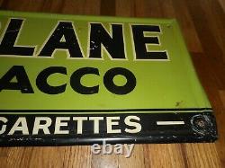 Vintage HI-PLANE 10c Tobacco Pipe & Cigarettes Tin Advertising Sign w Airplane