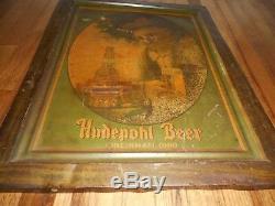 Vintage HUDEPOHL Beer CINCINNATI OHIO Advertising Tin Self Framed Brewery SIGN