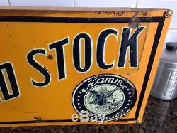 Vintage Hamm's Preferred Stock Beer Embossed Tin Sign