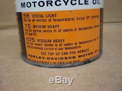 Vintage Harley Davidson Quart Oil Tin Can Metal Pre-luxe Antique Sign