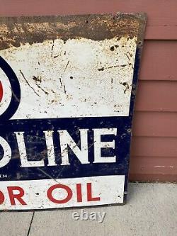 Vintage Havoline Motor Oil Tin Sign 42x30 Huge Texaco Has Oil Advertising Rare