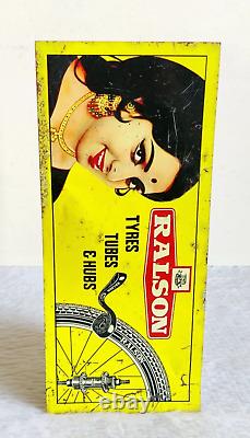 Vintage Hema Malini Actress Graphics Ralson Tyres Tubes & Hubs Tin Sign TS143