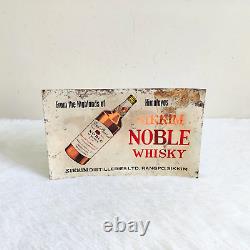 Vintage Himalayas Sikkim Noble Whisky Advertising Tin Sign Board Old S57