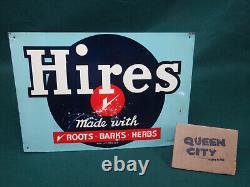 Vintage Hires Root Beer 9 x 13 metal/tin sign 1950s 60s