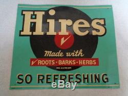 Vintage Hires Root Beer Embossed Tin Sign Made In U. S. A