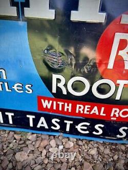 Vintage Hires Root Beer Tin Metal Embossed Soda Bottle Sign Original 47 X 29