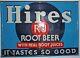 Vintage Hires Root Beer Metal Tin Embossed Advertising Vintage Sign