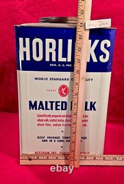Vintage Horlick's Malted Milk Tin Advertising 25 Pound Can Sign Large Size a