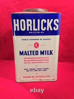 Vintage Horlick's Malted Milk Tin Advertising 25 Pound Can Sign Large Size a