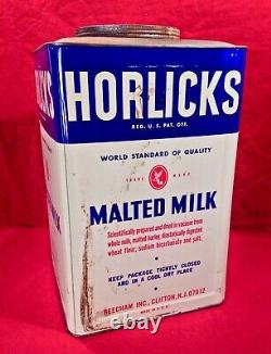 Vintage Horlick's Malted Milk Tin Metal Advertising 25 Pound Can Sign Large Size