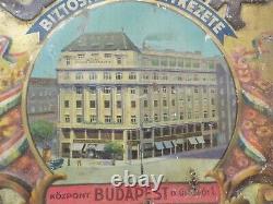 Vintage Hungary Gazdak Budapest Hotel 15 X 10 Embossed Tin Sign Graphics