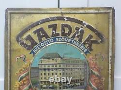 Vintage Hungary Gazdak Budapest Hotel 15 X 10 Embossed Tin Sign Graphics
