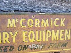 Vintage IH McCormick Dairy Equipment Tin Sign Dibble Hardware Meshoppen PA