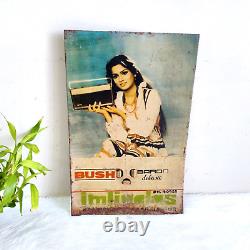 Vintage India Actress Lady Graphics Bush Radia Advertising Tin Sign Board S31