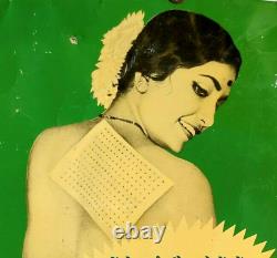 Vintage India Lady Graphics Johnson's Belladonna Plaster Advertising Tin Sign