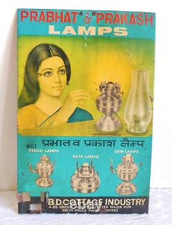 Vintage Indian Lady Graphics Prabhat Prakash Lamps Advertising Tin Sign TS153