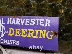 Vintage International Harvester Sign Farm Machines Sales Shop Tin Metal Oil Gas