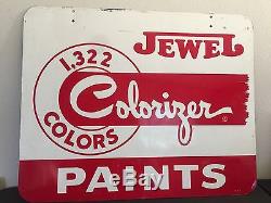 Vintage JEWEL Colorizer Paints 1,322 Colors Advertising Tin Sign