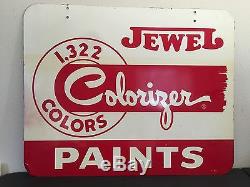 Vintage JEWEL Colorizer Paints 1,322 Colors Advertising Tin Sign