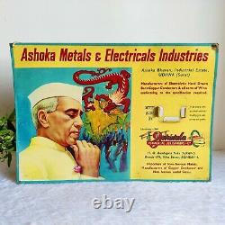 Vintage Jawahar Lal Nehru Ashoka Metals & Electricals Industries Tin Sign Board