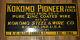 Vintage Kokomo In Pioneer Zinc Farm Fence Tin Embossed Adel Ia Advertising Sign