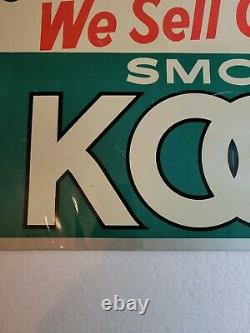 Vintage KOOL Cigarette Advertising Tin Tacker Sign Penguin Reg 1096 Rare