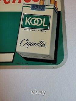 Vintage KOOL Cigarette Advertising Tin Tacker Sign Penguin Reg 1096 Rare