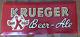 Vintage Krueger Beer Metal Tin Over Cardboard Sign Newark Nj Brewing Co. Toc