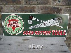 Vintage Keen Kutter Tools Advertisement Tin Metal Sign 21 x 7.5 Very Nice