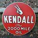 Vintage Kendall 2000 Mile Motor Oil Sign 36 Double Sided Tin Gas Garage