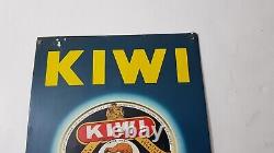 Vintage Kiwi shoe Polish advertising Tin Sign Metal Box CO Carlisle England