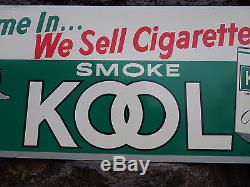 Vintage Kool Cigarettes Store Advertising Embossed Metal Tin Sign Tobacciana