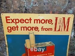 Vintage L&M Tin Cigarette Sign 24 x 18 Advertising Tobacco Sign