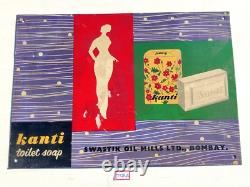 Vintage Lady Graphics Kanti Toilet Soap Advertising Tin Sign Board Rare TS243