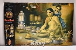 Vintage Lantern Advertising Tin Sign Cooking Stove Mantle Prabhat Brand Rare 03