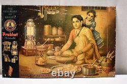 Vintage Lantern Advertising Tin Sign Cooking Stove Mantle Prabhat Brand Rare 04