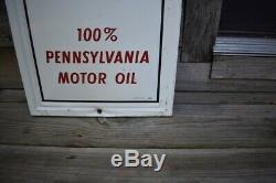 Vintage Large (80) WOLF'S HEAD Embossed Tin Motor Oil Sign