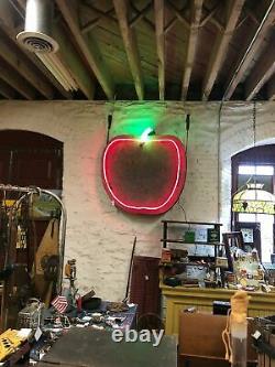 Vintage Large Tin Apple Trade Sign Neon Agriculture Shipping Available