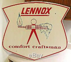 Vintage Lennox Heating System Embossed Tin Metal Sign Scioto Kenton Oh 27 X 24